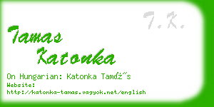 tamas katonka business card